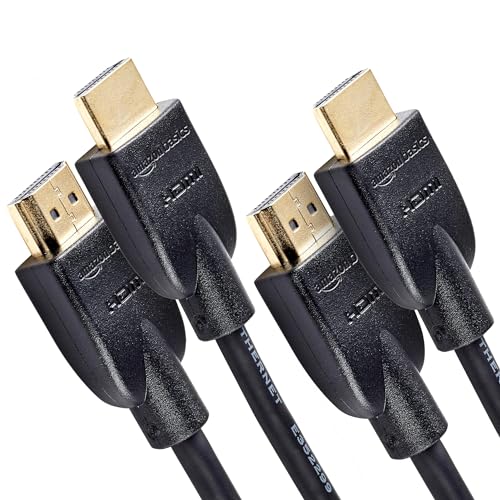 Amazon Basics Hochgeschwindigkeitskabel, Ultra HD HDMI A 2.0, unterstützt 3D-Formate, mit Audio Return Channel, 1.8 m, 2 Stück, Schwarz von Amazon Basics