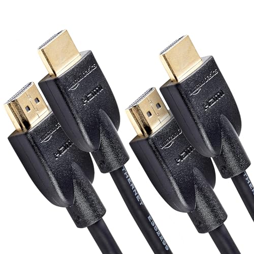 Amazon Basics Hochgeschwindigkeitskabel, Ultra HD HDMI A 2.0, unterstützt 3D-Formate, mit Audio Return Channel, 3 m, 2 Stück, Schwarz von Amazon Basics