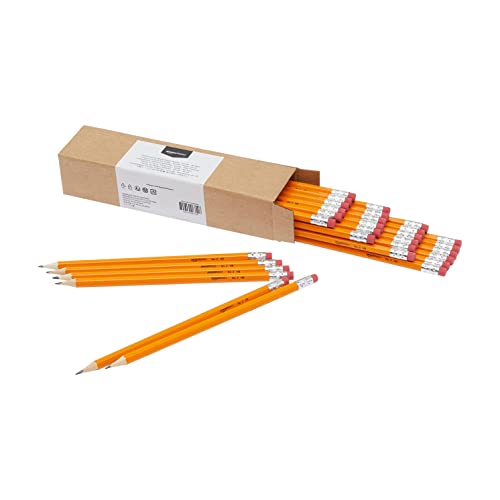 Amazon Basics - Holzgefasste Bleistifte, HB, vorgespitzt, 30er-Pack, orange von Amazon Basics