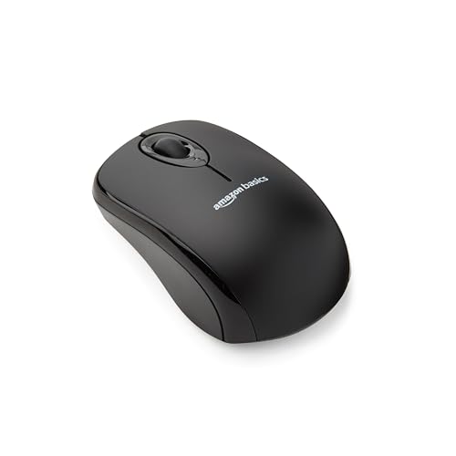 Amazon Basics – Kabellose Computer-Maus mit USB-Nano-Empfänger, Schwarz von Amazon Basics