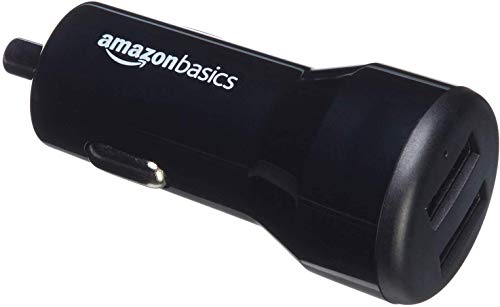 Amazon Basics - Kfz-Ladegerät für Apple- & Android-Geräte, USB-Anschluss: 2 Eingänge, 4,8 Ampere / 24 W, Schwarz von Amazon Basics