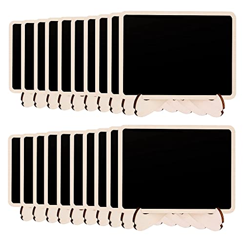 Amazon Basics Kleine Tafel-Holzschilder mit Staffelei, 20 Stück, 8B x 10H cm, Schwarz von Amazon Basics