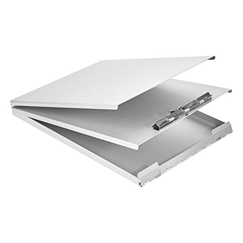 Amazon Basics Klemmbrett mit Ablage, Aluminium - 32 x 23 cm, Formularablage von Amazon Basics