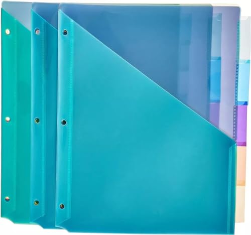 Amazon Basics Kunststoff-Trennblätter mit 2 Taschen, 3 Stück, Mehrfarbig, letter size Amazon Basics Kunststoff-Trennblätter mit 2 Taschen, 3 Stück, Mehrfarbig, letter size von Amazon Basics
