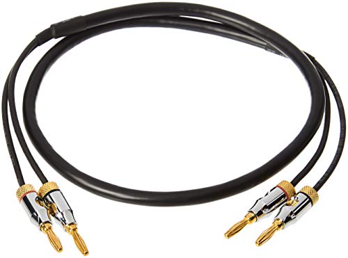 Amazon Basics-Lautsprecher-Kabel mit Gold-beschichteten Bananensteckern - CL2 - 99,9 % Sauerstoff-frei, 0.9 m, Schwarz von Amazon Basics
