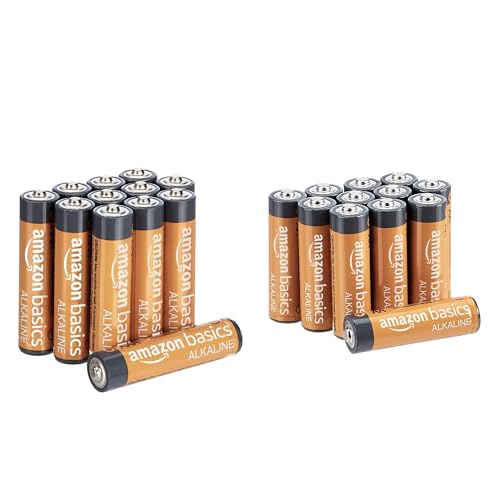 Amazon Basics Leistungsstarke AA- und AAA alkaline Batterien im Combo-Packung: 12 AA und 12 AAA, 24er-Pack von Amazon Basics