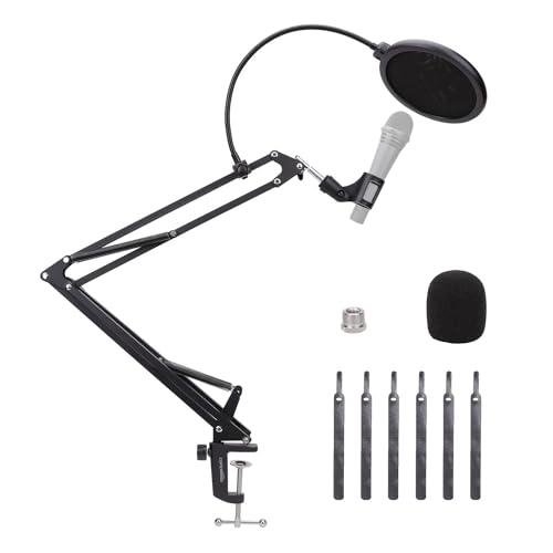 Amazon Basics Mikrofonarmständer mit Pop-Filter, Arm 14 Zoll (35,5 cm), Schwarz von Amazon Basics