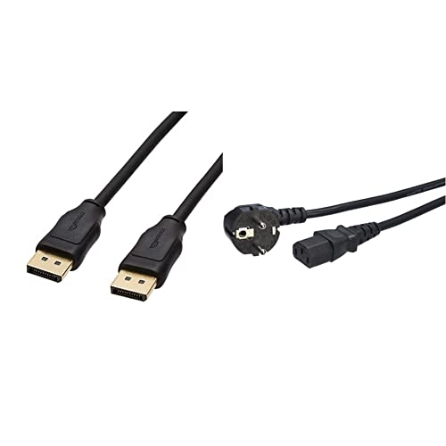 Amazon Basics - Netzkabel - 3 m, Schwarz & Verbindungskabel, DisplayPort auf DisplayPort, 3 m von Amazon Basics