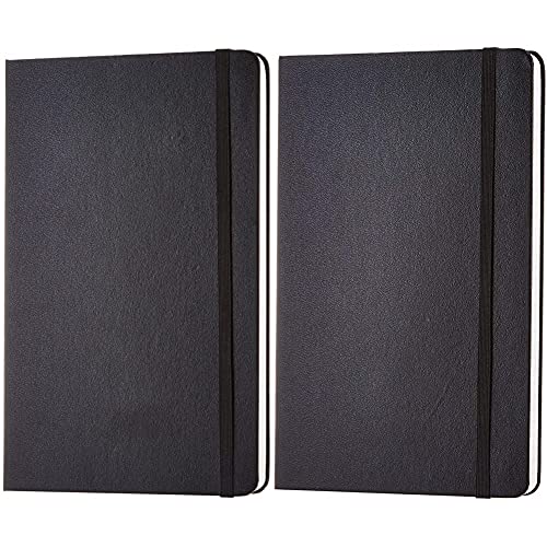 Amazon Basics Notizbuch, klassisches Design, groß, Blanko & Notizbuch, klassisches Design, groß, liniert von Amazon Basics
