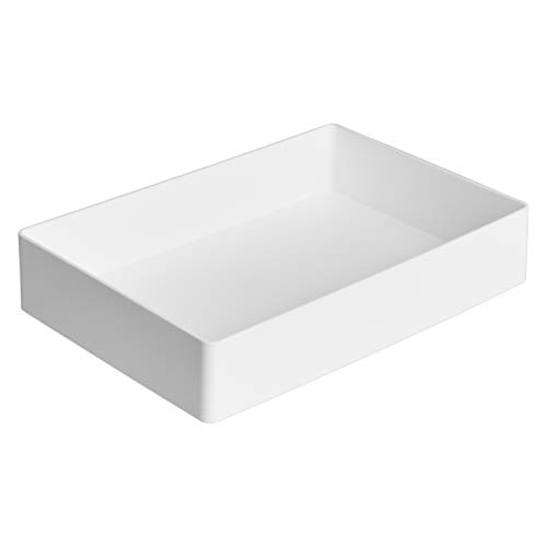 Amazon Basics Rechteckig, Kunststoff-Organizer, Zubehörablage, 24 x 17 x 5 cm, Weiß von Amazon Basics