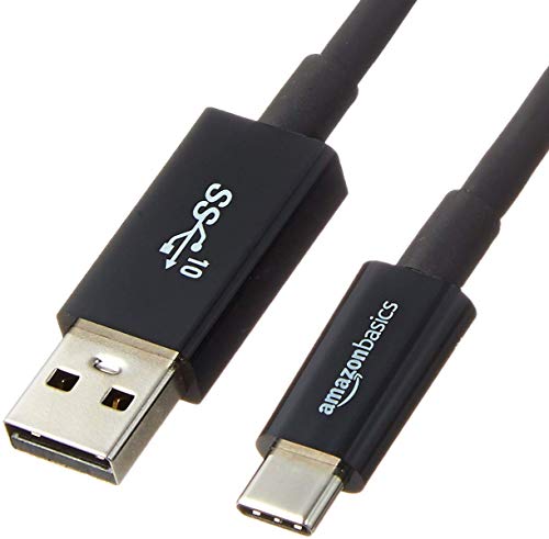 Amazon Basics USB-C-auf-USB-A 3.1 Gen 2 Adapter-Ladekabel, Schnellladegerät, 10 Gbit/s High-Speed, USB-IF-Zertifiziert, kompatibel mit iPhone 16/15, iPad, Tablets, Laptops, 0.9 m, Schwarz von Amazon Basics