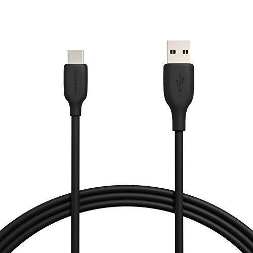 Amazon Basics Schnellladekabel, USB-C auf USB-A-2.0, 480 MBit/s, USB-IF-zertifiziert, für Apple iPhone 15, iPad, Samsung Galaxy, Tablets, Laptops, 1.8 m, schwarz von Amazon Basics