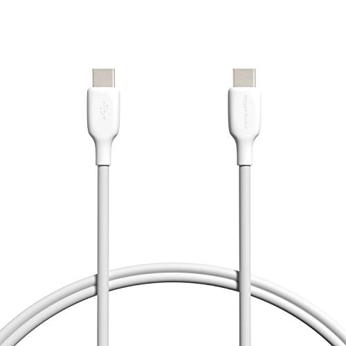 Amazon Basics Schnellladekabel, USB-C auf USB-C-2.0, 480 MBit/s, USB-IF-zertifiziert, für Apple iPhone 15, iPad, Samsung Galaxy, Tablets, Laptops, 0.9 m, weiß von Amazon Basics