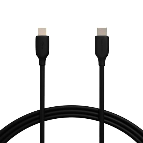 Amazon Basics Schnellladekabel, USB-C auf USB-C-2.0, 480 MBit/s, USB-IF-zertifiziert, für Apple iPhone 15, iPad, Samsung Galaxy, Tablets, Laptops, 1.8 m, schwarz von Amazon Basics