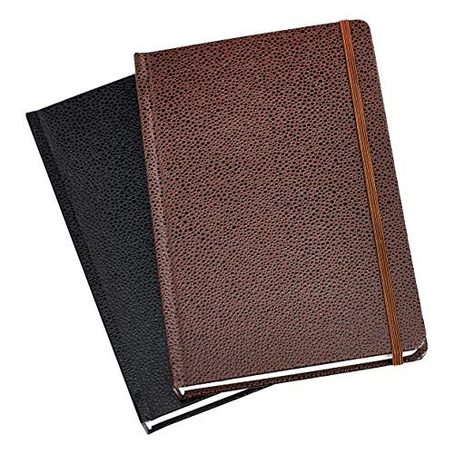 Amazon Basics Shagreen Tagebuch, 2er-Pack, Schwarz/Braun von Amazon Basics