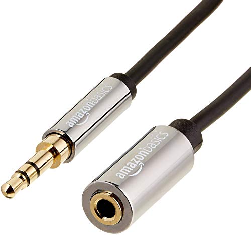 Amazon Basics - Stereo-Audio-Verlängerungskabel für Stecker und Buchse, 3,5 mm, 7.6 m, Schwarz von Amazon Basics