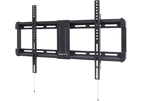 Amazon Basics TV-Wandhalterung mit tiefem Profil, horizontaler Pfosteninstallation, Nivellierung für 32-Zoll- bis 86-Zoll-Fernseher, Schwarz, 81,2 bis 218,4 cm von Amazon Basics