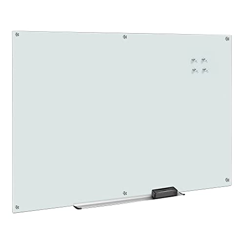 Amazon Basics - Trocken abwischbares Whiteboard aus Glas, Weiß, magnetisch, 182,9 x 121,9 cm von Amazon Basics