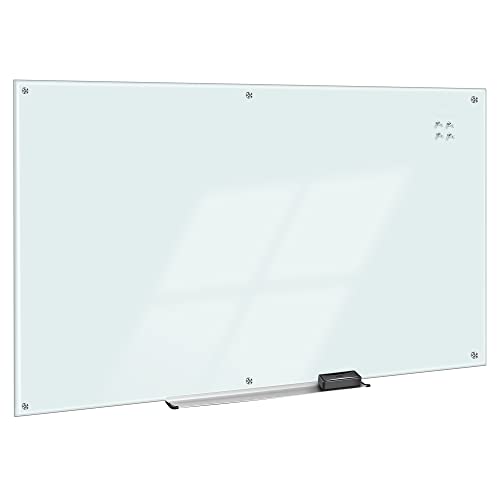 Amazon Basics - Trocken abwischbares Whiteboard aus Glas, Weiß, magnetisch, 244 x 122 cm von Amazon Basics