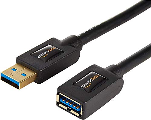 Amazon Basics Type A USB 2.0 - Type A USB 3.0 Verlängerungskabel (A-Stecker auf A-Buchse) 1.8 m, 2 Stück, Schwarz von Amazon Basics