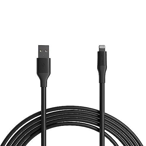 Amazon Basics USB-A-auf-Lightning-ABS-Ladekabel, MFi-zertifiziertes Ladegerät für Apple iPhone 14 13 12 11 X Xs Pro, Pro Max, Plus, iPad, 3 m, Schwarz von Amazon Basics