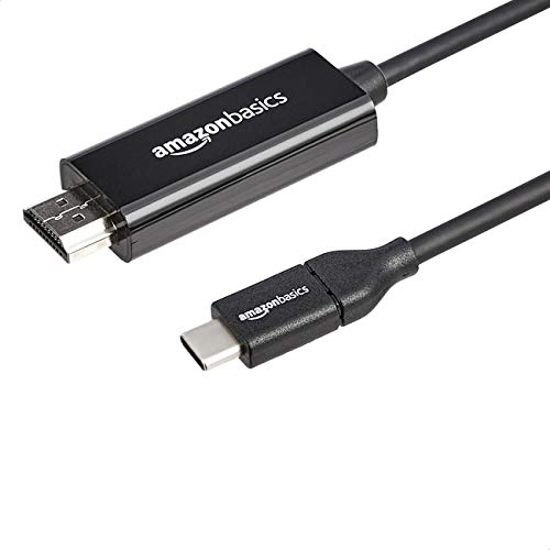 Amazon Basics USB-C-auf-HDMI-Adapterkabel (Thunderbolt 3 kompatibel) 4K @30 Hz - 0.3 m, Schwarz von Amazon Basics