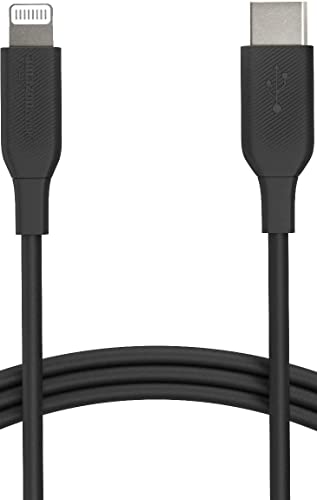 Amazon Basics - USB-C-auf-Lightning-Kabel, MFi-zertifiziertes Ladekabel für iPhone 13/12/11/X/XS/XR/8, für Typ-C Ladegeräte, Unterstützt Power Delivery, Schwarz, 0.9 m, kompatible mit Smartphone von Amazon Basics