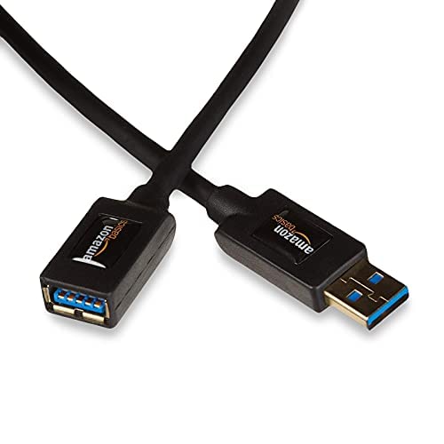 Amazon Basics USB Type A 3.0-Verlängerungskabel A-Stecker auf A-Buchse, 2 m, Schwarz von Amazon Basics