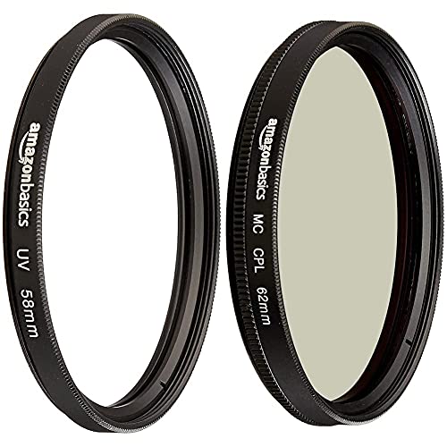 Amazon Basics UV-Sperrfilter - 58mm & Zirkularer Polarisationsfilter - 62mm von Amazon Basics