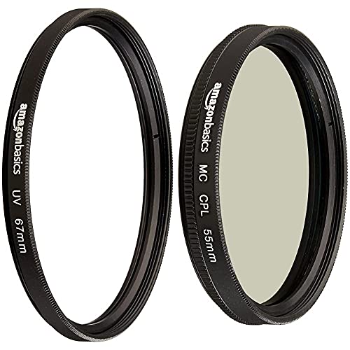 Amazon Basics UV-Sperrfilter - 67mm & Zirkularer Polarisationsfilter - 55mm von Amazon Basics