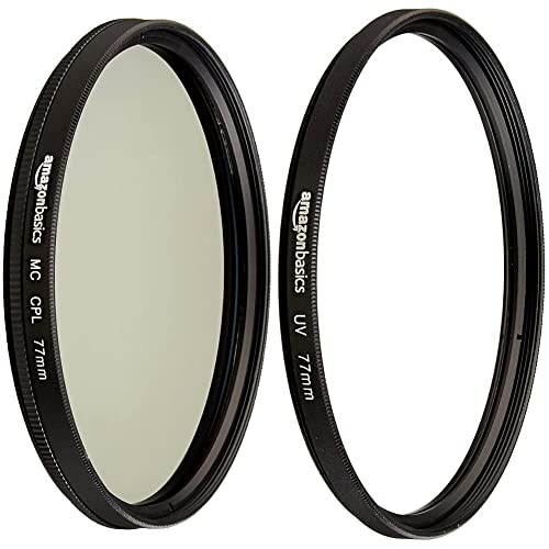 Amazon Basics UV-Sperrfilter - 77mm & Zirkularer Polarisationsfilter - 77mm von Amazon Basics