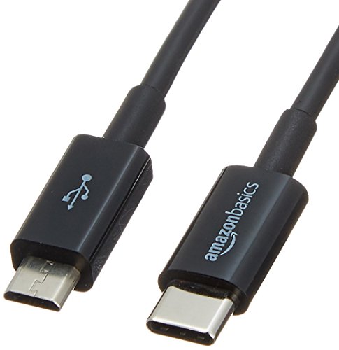 Amazon Basics Verbindungskabel, USB-C auf Micro USB Typ B, USB 2.0, 0.9 m, Schwarz von Amazon Basics