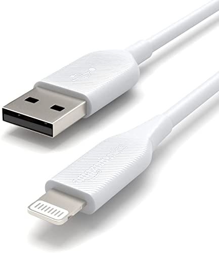 Amazon Basics - Verbindungskabel USB-A auf Lightning, MFi-zertifiziertes Ladekabel, kompatibel mit Tablet für iPhone, weiß, 0.9 m, 2 Stück von Amazon Basics