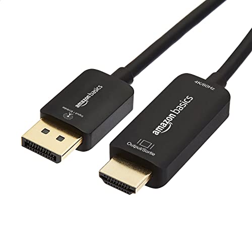 Amazon Basics uni DisplayPort-auf-HDMI-Displaykabel, 4K bei 60 Hz, 1.8 m,Schwarz von Amazon Basics