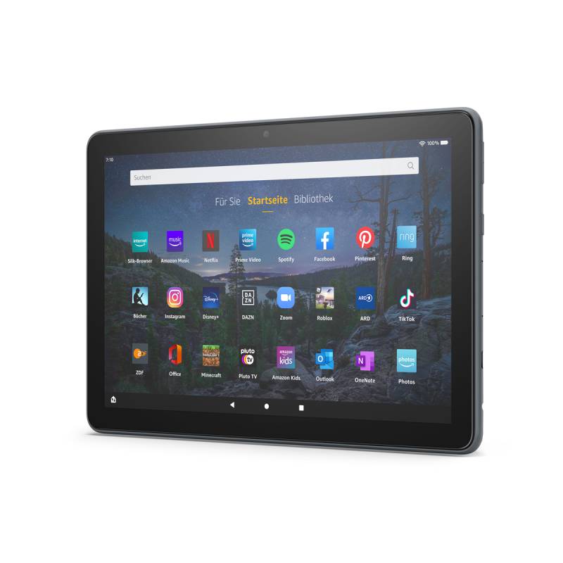 Amazon Fire HD 10 Plus Tablet (2021) 25,6cm (10,1") Full-HD Display, 32 GB Speicher, Schwarz, mit Werbung von Amazon