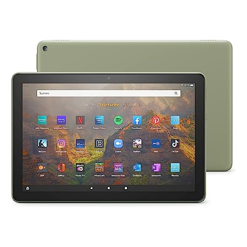 Amazon Fire HD 10-Tablet, Zertifiziert und generalüberholt | 25,6 cm (10,1 Zoll) großes Full-HD-Display (1080p), 32 GB, olivgrün – mit Werbung von Amazon