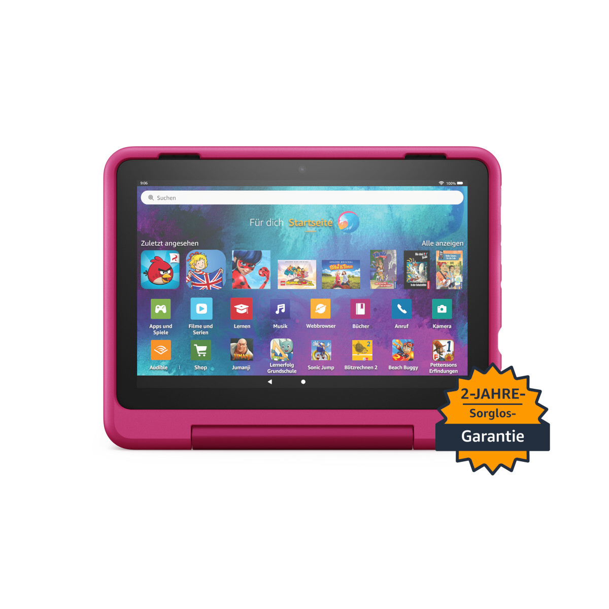 Amazon Fire HD 8 Kids Pro-Tablet, 8-Zoll-HD-Display, 32GB (2022) von 6 bis 12 Jahren, 13 Stunden Akkulaufzeit, kindgerechte Hülle, Regenbogen-Design von Amazon