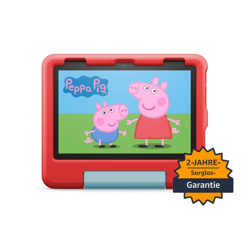 Amazon Fire HD 8 Kids-Tablet (2022), rot für Kinder von 3 bis 7 Jahre, 2 Jahre Sorglos-Garantie, kindgerechte Hülle, 8-Zoll-HD-Display, 32GB von Amazon