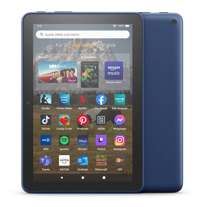 Amazon Fire HD 8-Tablet, 8-Zoll-HD-Display, 32 GB (2022), Blau mit Werbung von Amazon