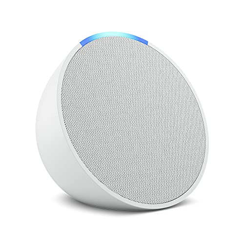 Echo Pop | Kompakter und smarter Bluetooth-Lautsprecher mit vollem Klang und Alexa | Weiß von Amazon