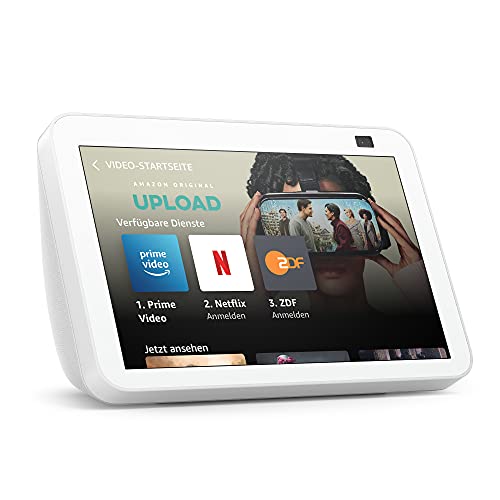 Echo Show 8 (2. Generation, 2021) | HD-Smart Display mit Alexa und 13-MP-Kamera | Weiß | Zertifiziert und generalüberholt von Amazon