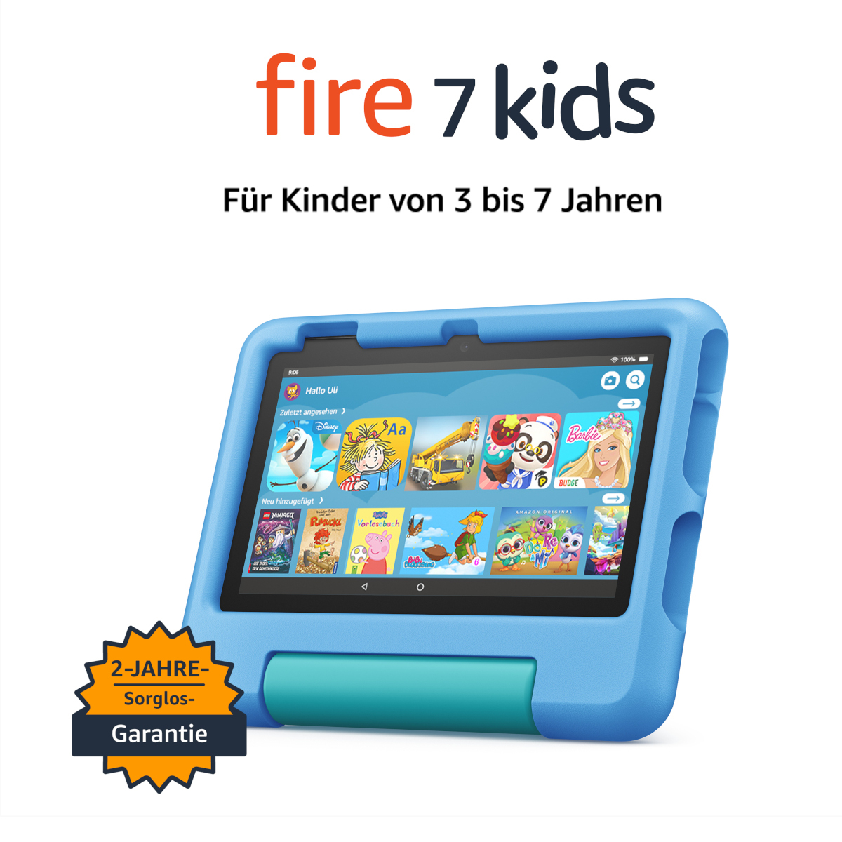 Fire 7 Kids-Tablet, 7-Zoll-Display, 16 GB, blau für Kinder von 3 bis 7 Jahren von Amazon