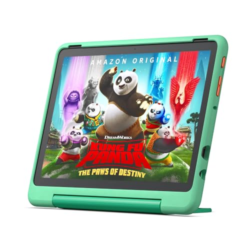 Fire HD 10 Kids Pro-Tablet – für Kinder ab dem Grundschulalter | Mit 10-Zoll-Display, langer Akkulaufzeit, Kindersicherung und dünner Hülle | Version 2023, 32 GB, Mintgrün von Amazon
