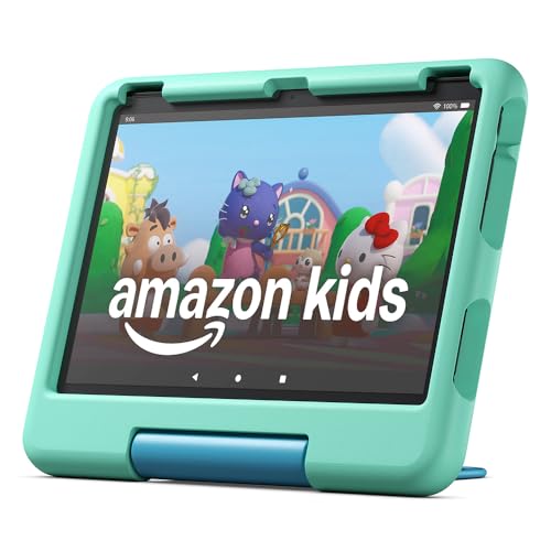 Fire HD 10 Kids-Tablet (Neueste Generation), für Kinder ab dem Vorschulalter | Mit brillantem 10-Zoll-Display, Kindersicherung und 2 Jahren Sorglos-Garantie | Version 2023, 32 GB, grün von Amazon