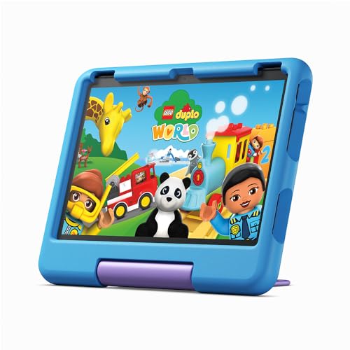 Fire HD 10 Kids-Tablet – für Kinder ab dem Vorschulalter | Mit brillantem 10-Zoll-Display, Kindersicherung und 2 Jahren Sorglos-Garantie | Version 2023, 32 GB, blau von Amazon