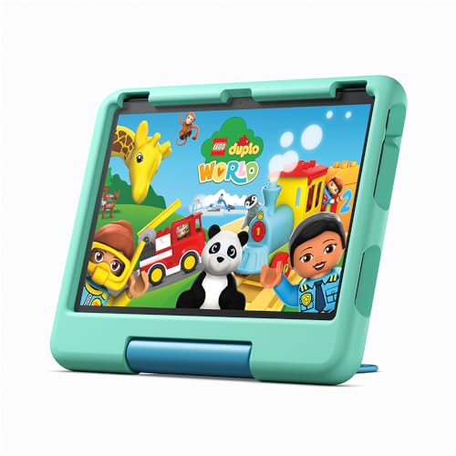 Fire HD 10 Kids-Tablet – für Kinder ab dem Vorschulalter | Mit brillantem 10-Zoll-Display, Kindersicherung und 2 Jahren Sorglos-Garantie | Version 2023, 32 GB, grün von Amazon