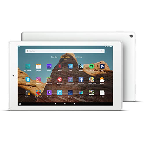 Fire HD 10-Tablet│10,1 Zoll großes Full HD-Display (1080p), 32 GB, Weiß, Mit Werbung (vorherige Generation – 9.). von Amazon