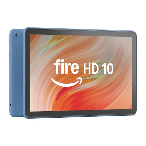 Fire HD 10-Tablet 2023 (Neueste Generation), für Entspannung optimiert, brillantes 10,1-Zoll-Full-HD-Display, Octa-Core-Prozessor, 3 GB RAM, bis zu 13h Akkulaufzeit, 32 GB, blau, mit Werbung von Amazon