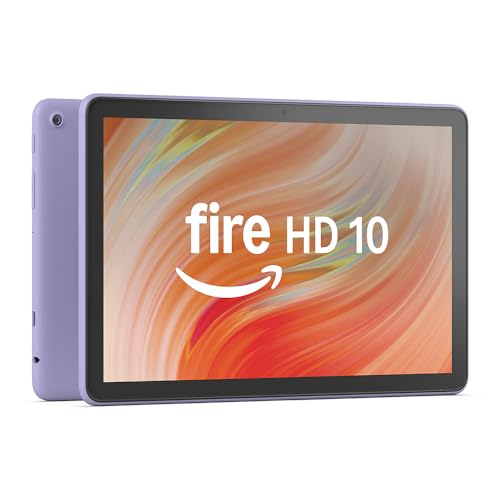 Fire HD 10-Tablet 2023 (Neueste Generation), für Entspannung optimiert, brillantes 10,1-Zoll-Full-HD-Display, Octa-Core-Prozessor, 3 GB RAM, bis zu 13h Akkulaufzeit, 32 GB, fliederfarben, mit Werbung von Amazon