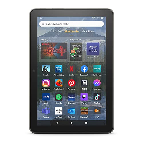 Fire HD 8 Plus-Tablet, 8-Zoll-HD-Display, 64 GB, 30 % schnellerer Prozessor, 3 GB RAM, kabelloses Laden (2022), grau, mit Werbung von Amazon